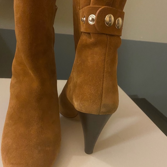 Isabel Marant Lystal Soft Suede Booties in Cognac - Picture 7 of 8